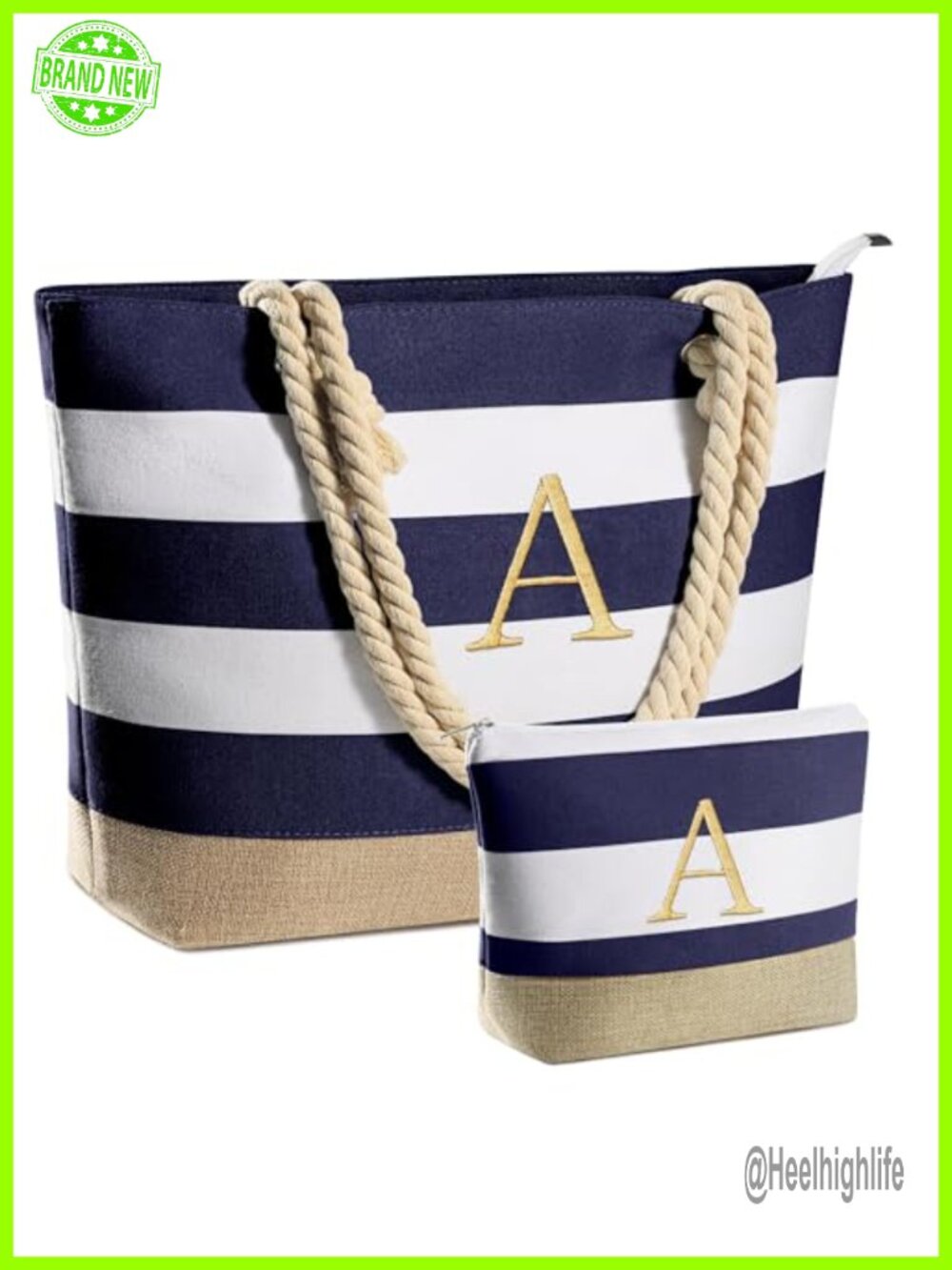 Canvas Beach Tote Bag Large Capacity Waterproof Travel Tote with Wet Bag